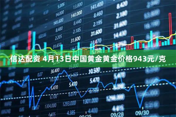 信达配资 4月13日中国黄金黄金价格943元/克
