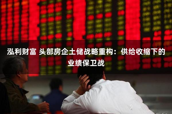 泓利财富 头部房企土储战略重构：供给收缩下的业绩保卫战
